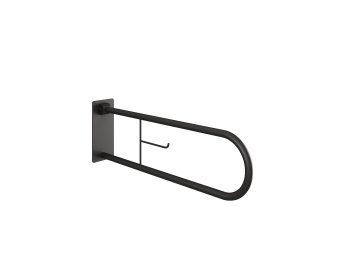 HD-301/S HINGED GRAB BAR WITH PAPER HOLDER  BLACK